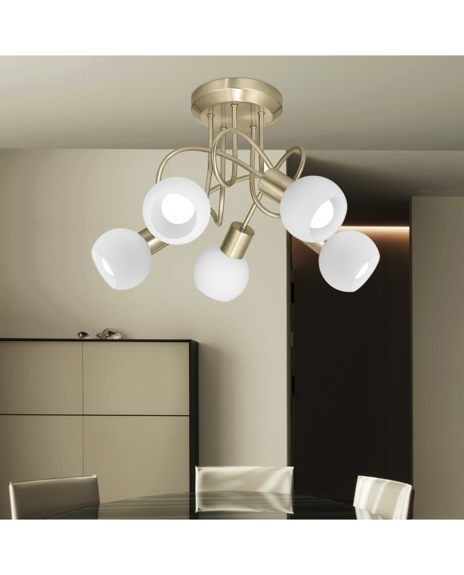 Plafondlamp 5xE14 brons