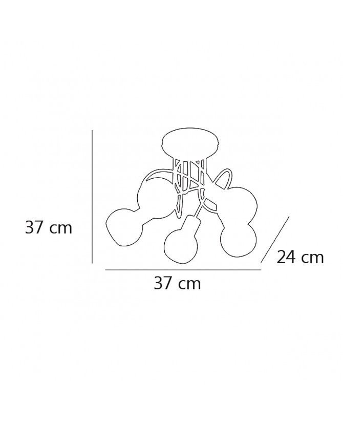 Plafondlamp 5xE14 brons