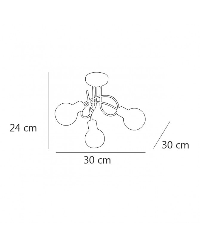 Plafondlamp 3xE14 brons
