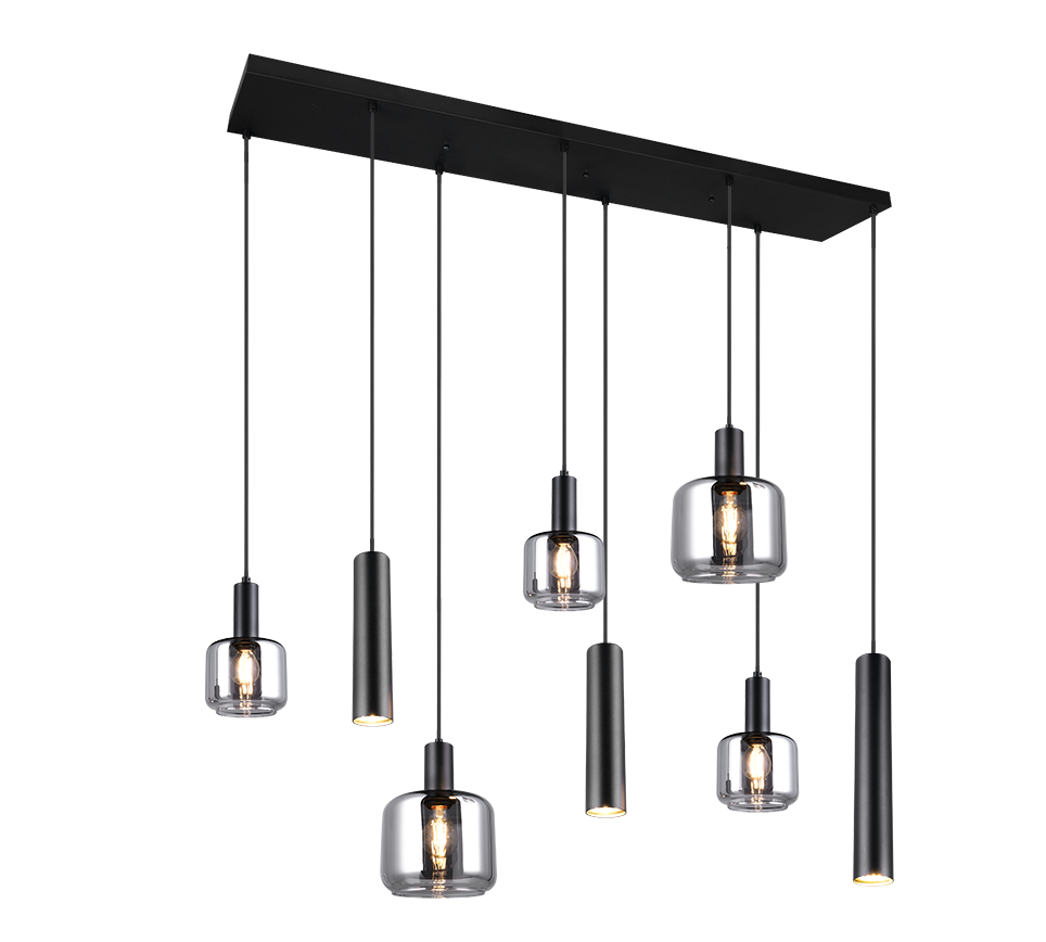 364100832 MATARO Hanglamp 2xE27 2xE14 3xGU10 zwart