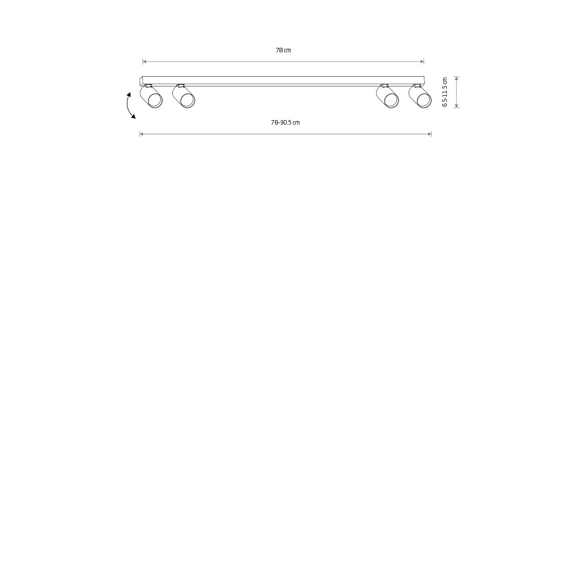 Spot 4xminiGU10 zwart