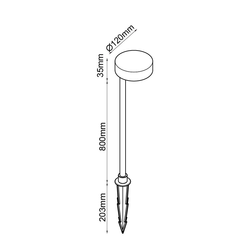 Tuinlamp 7w 740lm 3000k Pin/Sokkel
