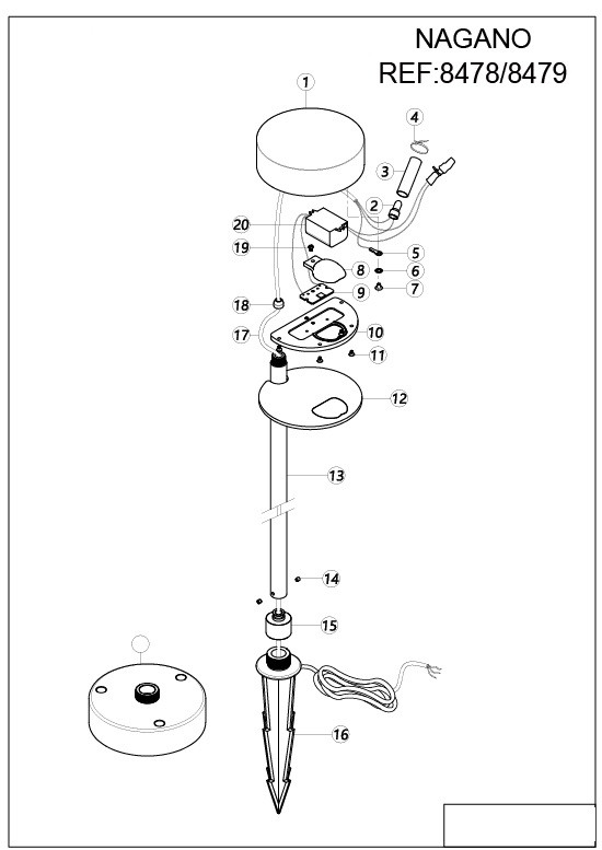 Tuinlamp 7w 740lm 3000k Pin/Sokkel