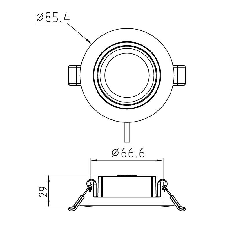 Inbouw 6w 480lm CCT Zwart