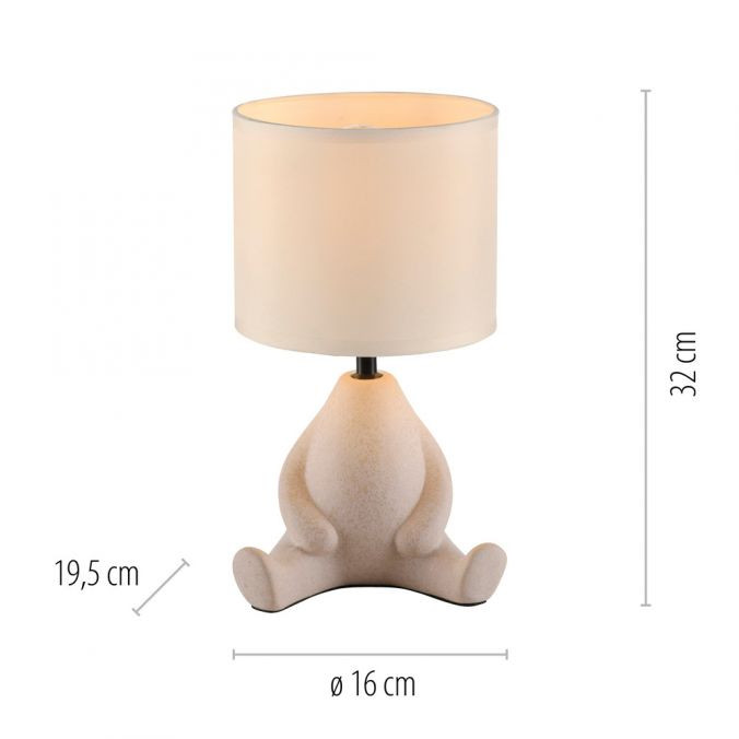 Tafellamp E27 'zittende man' beige