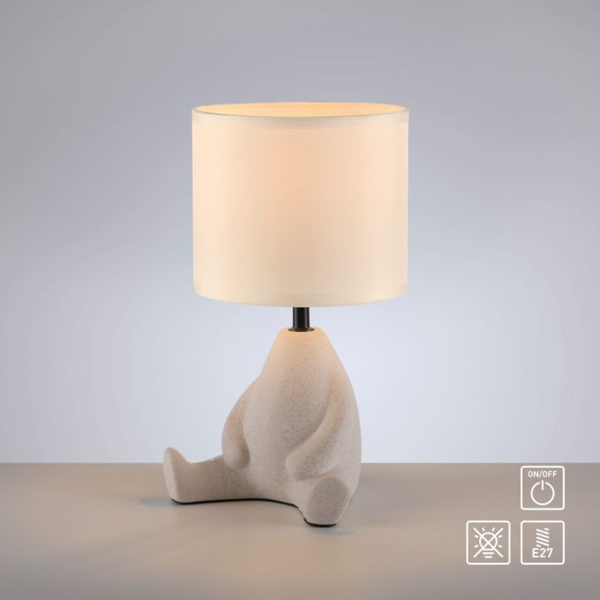 Tafellamp E27 'zittende man' beige