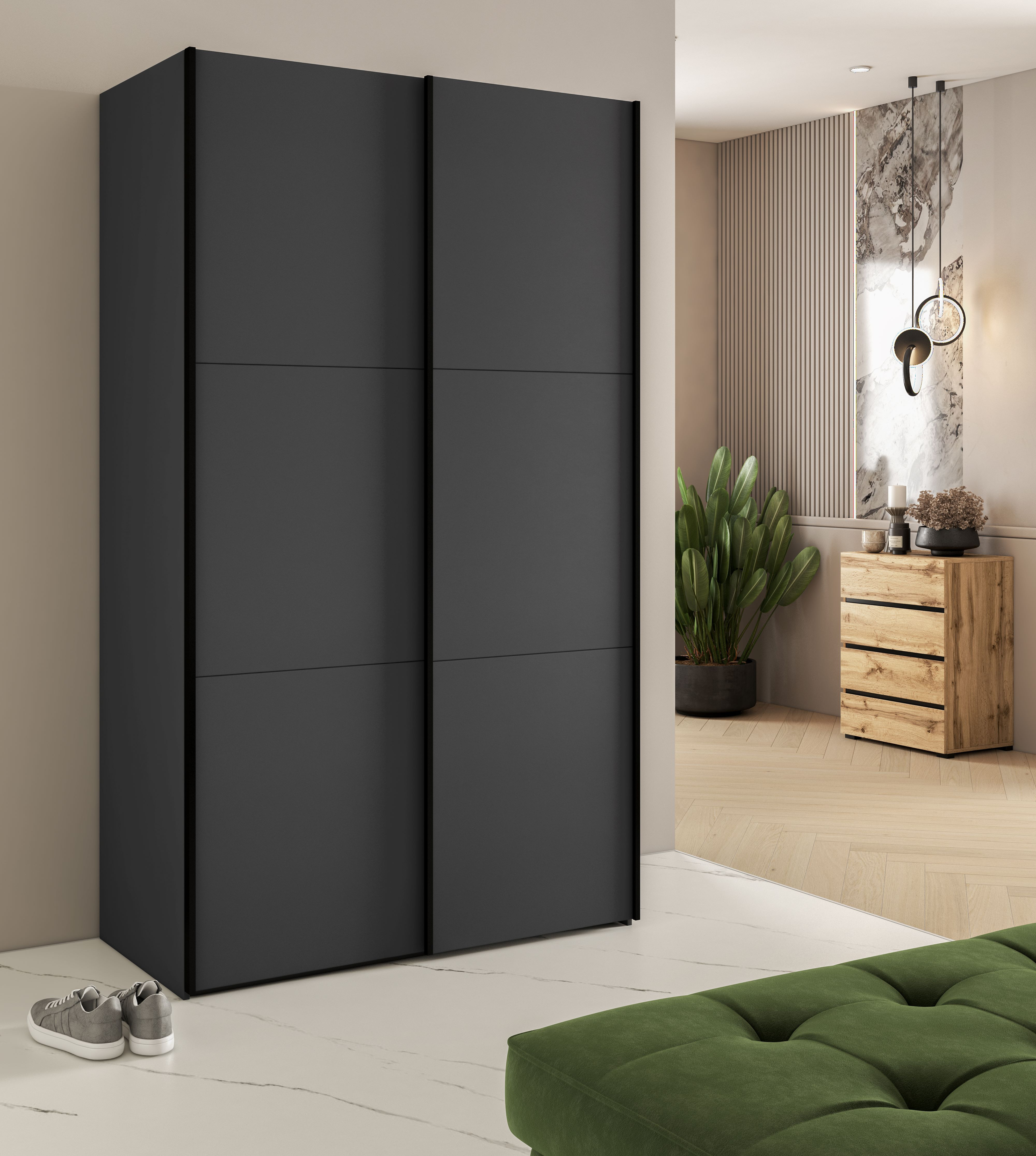 Kleerkast Elvira 120 cm Antraciet