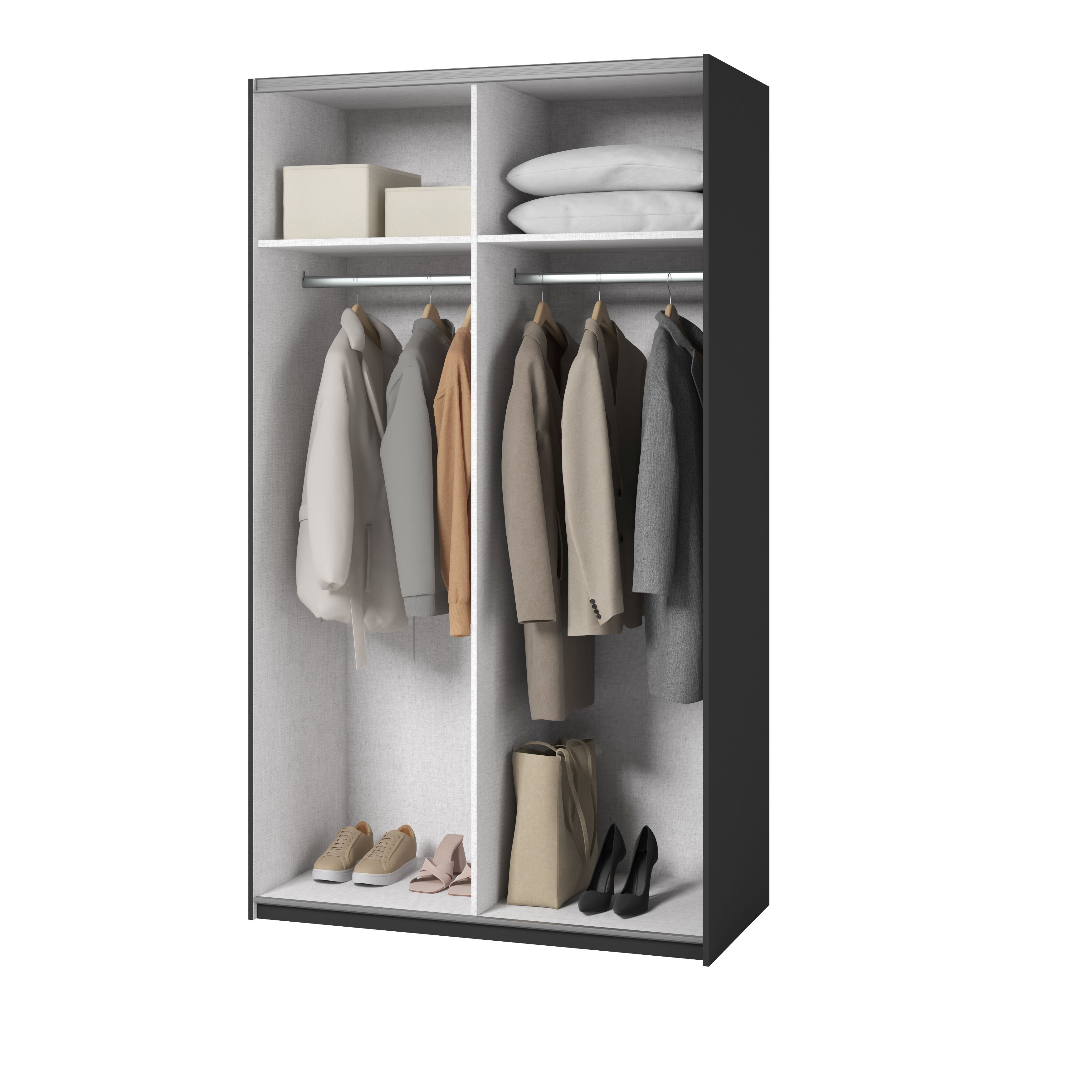 Kleerkast Elvira 120 cm Antraciet