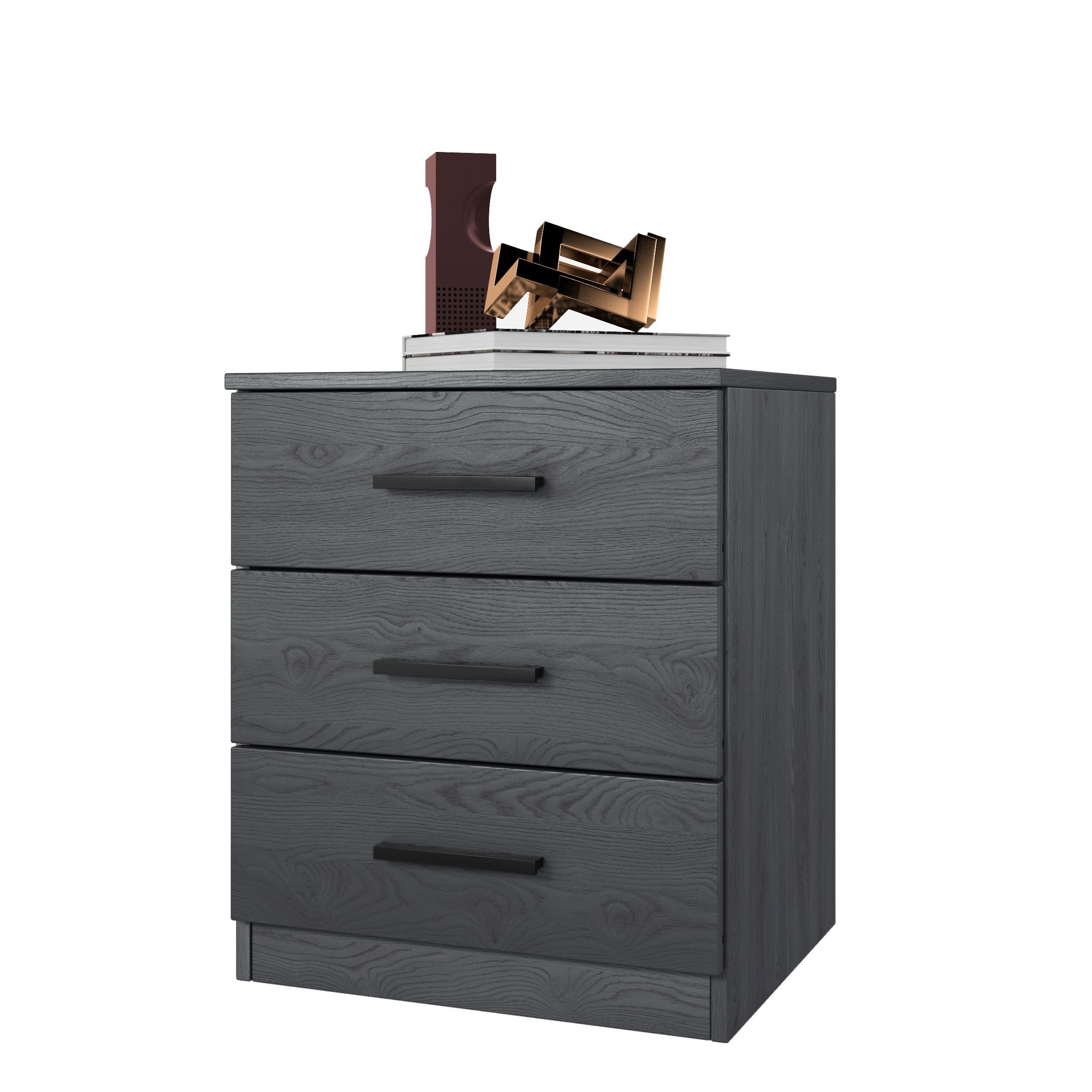 Nachttafel Guillermo 3 laden carbon