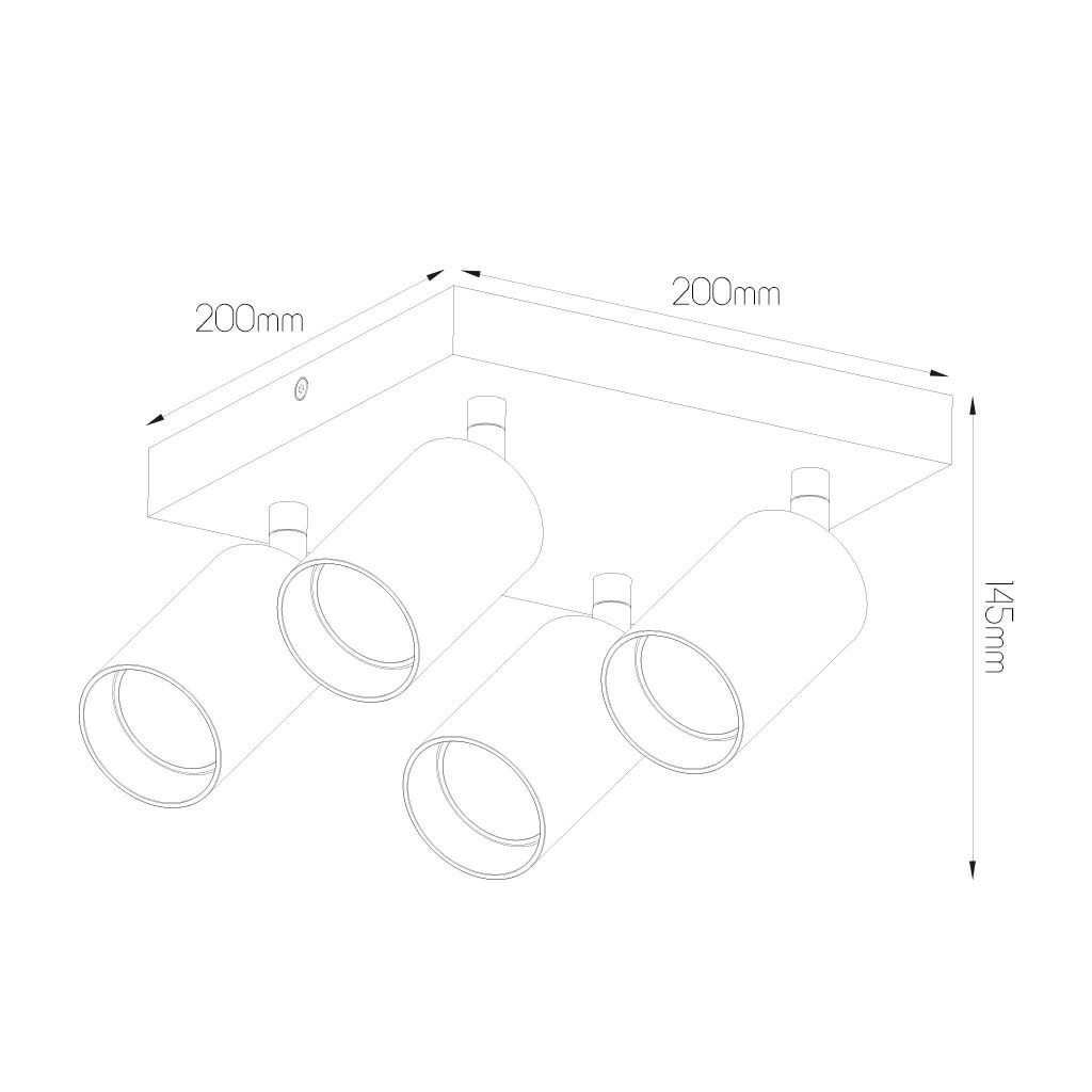 4014545 TABOO Spot 4xGU10 zwart+brons