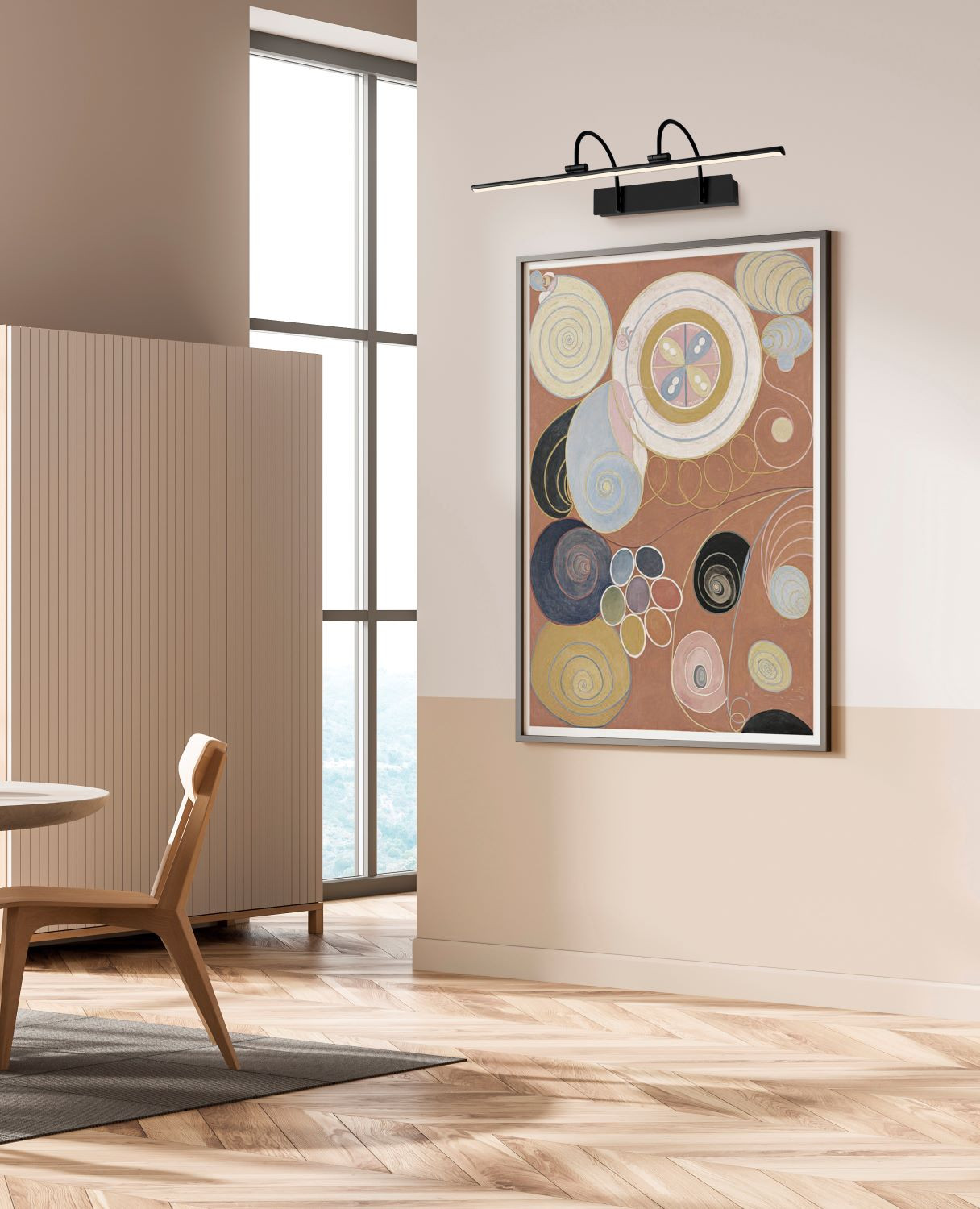 Schilderij/spiegel lamp 12w 908lm 3000k zwart