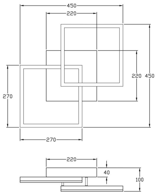 Plafondlamp RH 39w 3510lm Warmwit Wit