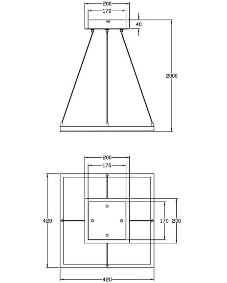 Hanglamp VK 39w 3510lm Warmwit Antraciet