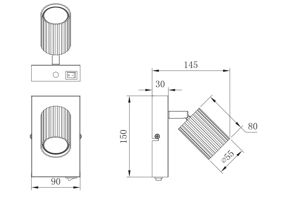 867770132 SOKA Spot GU10 zwart
