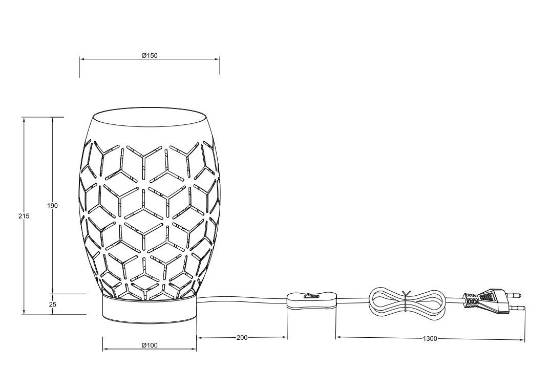 R51571065 BIDAR Tafellamp E27 koffie