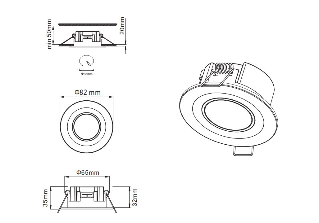 652510106 CORE Inbouw 5,5w 420lm 3000k Chroom 3-WaySwitch