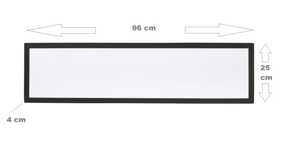 Paneel IP44 25x96 24w 3000lm CCT zwart