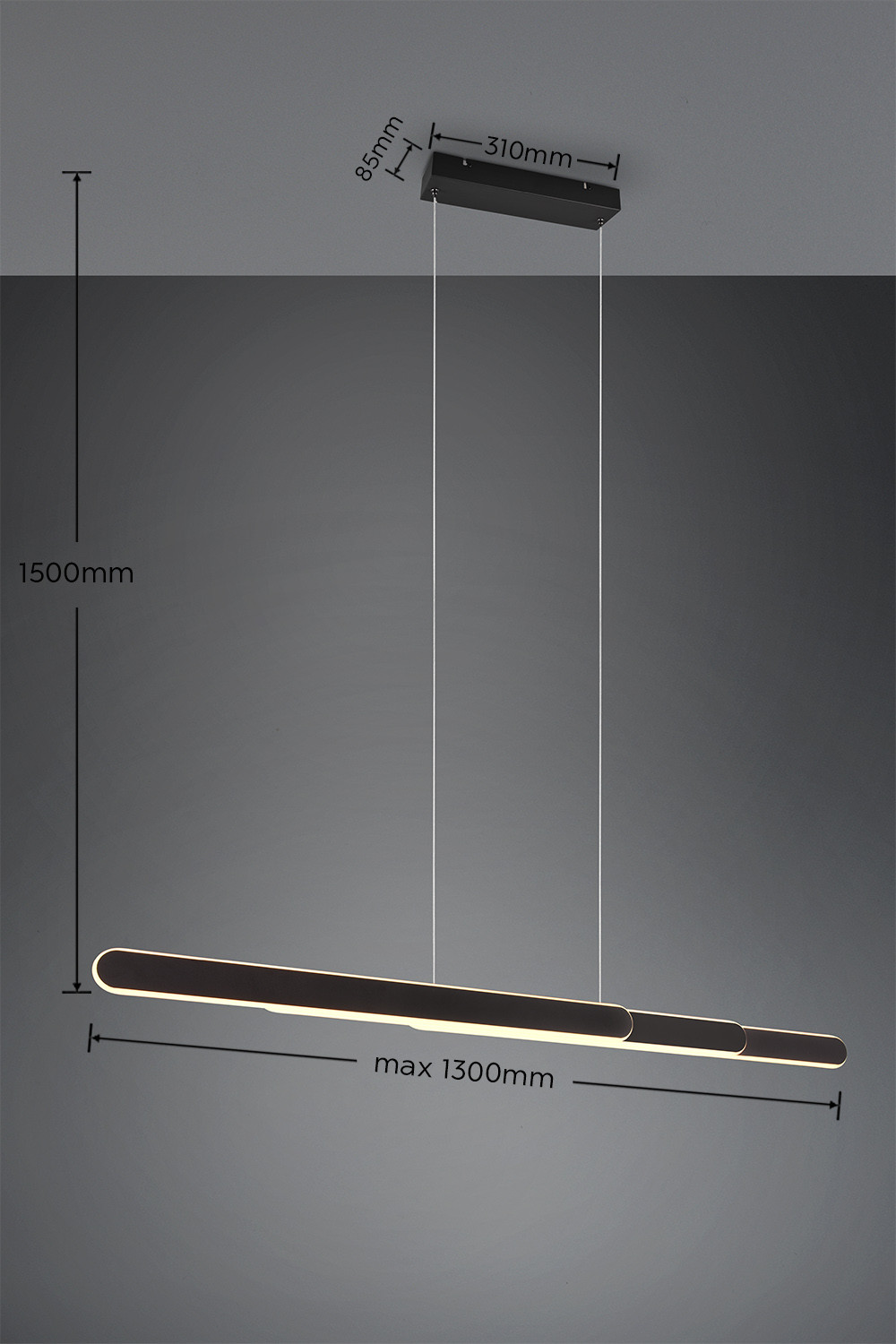 343310332 HELIOS Hanglamp 48w 5800lm CCT 3StapDim zwart