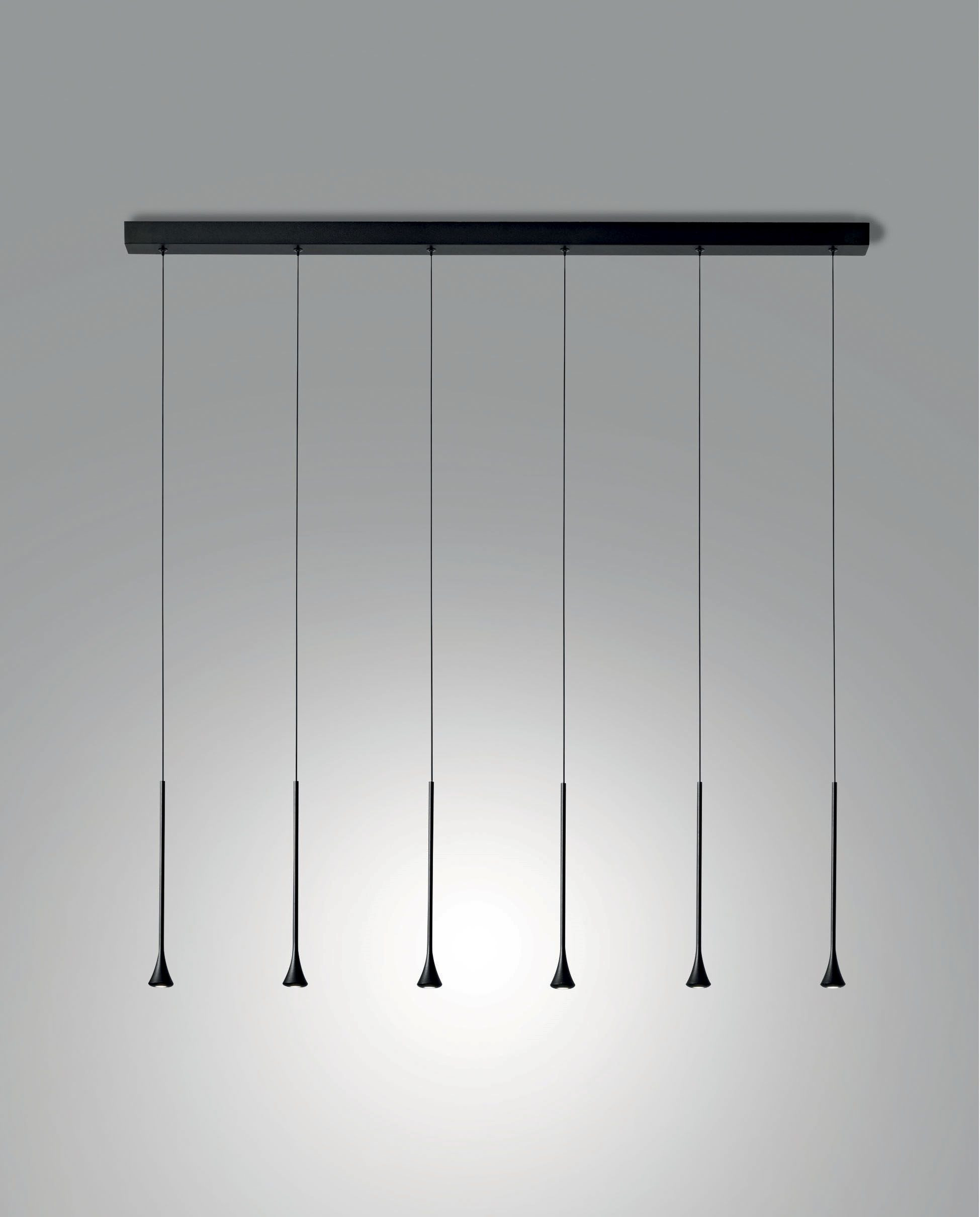 Pendel 6x5w 2790lm 3000k zwart