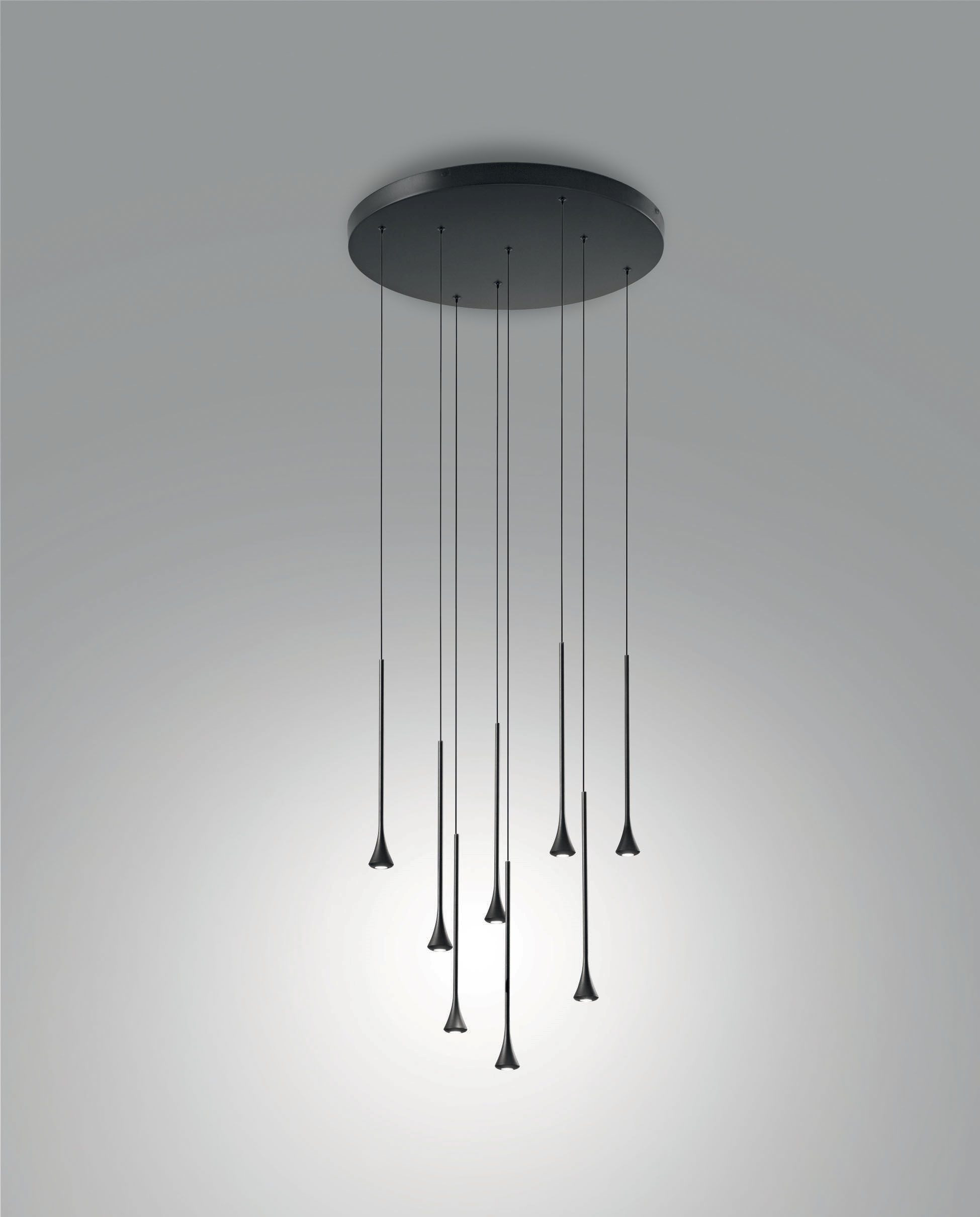 Pendel 8x5w 3540lm 3000k zwart