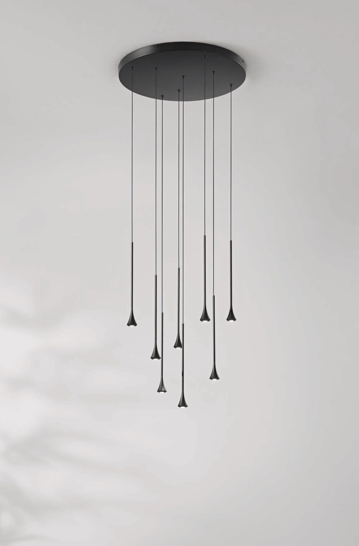 Pendel 8x5w 3540lm 3000k zwart