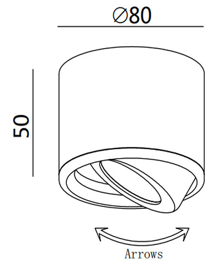 3430-71-282 ANZIO Plafondlicht 6w 540lm WarmWit Antraciet