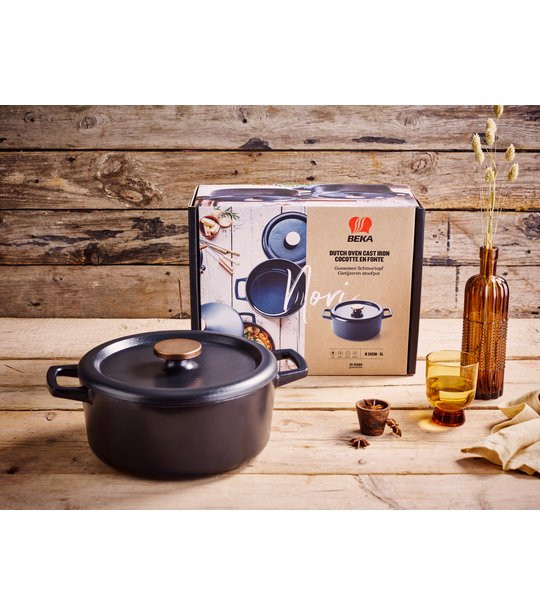 Stoofpot Nori zwart rond 26 cm 5L