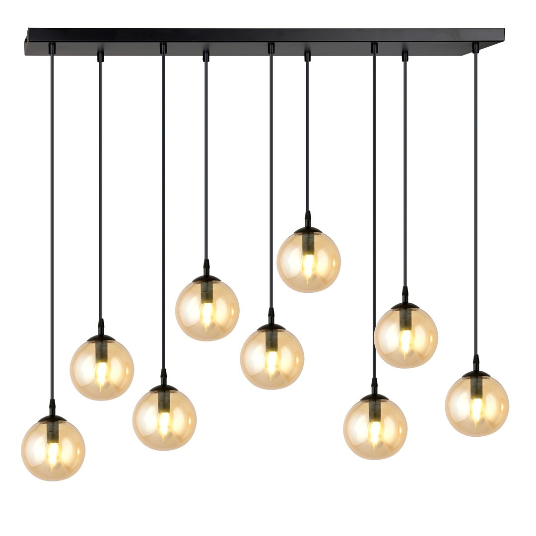 Hanglamp 9xE14 zwart