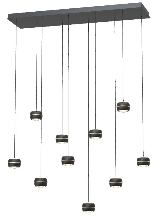 09822-10-30 WISSENT Pendel 10L 56w 6100lm 3000k Zwart