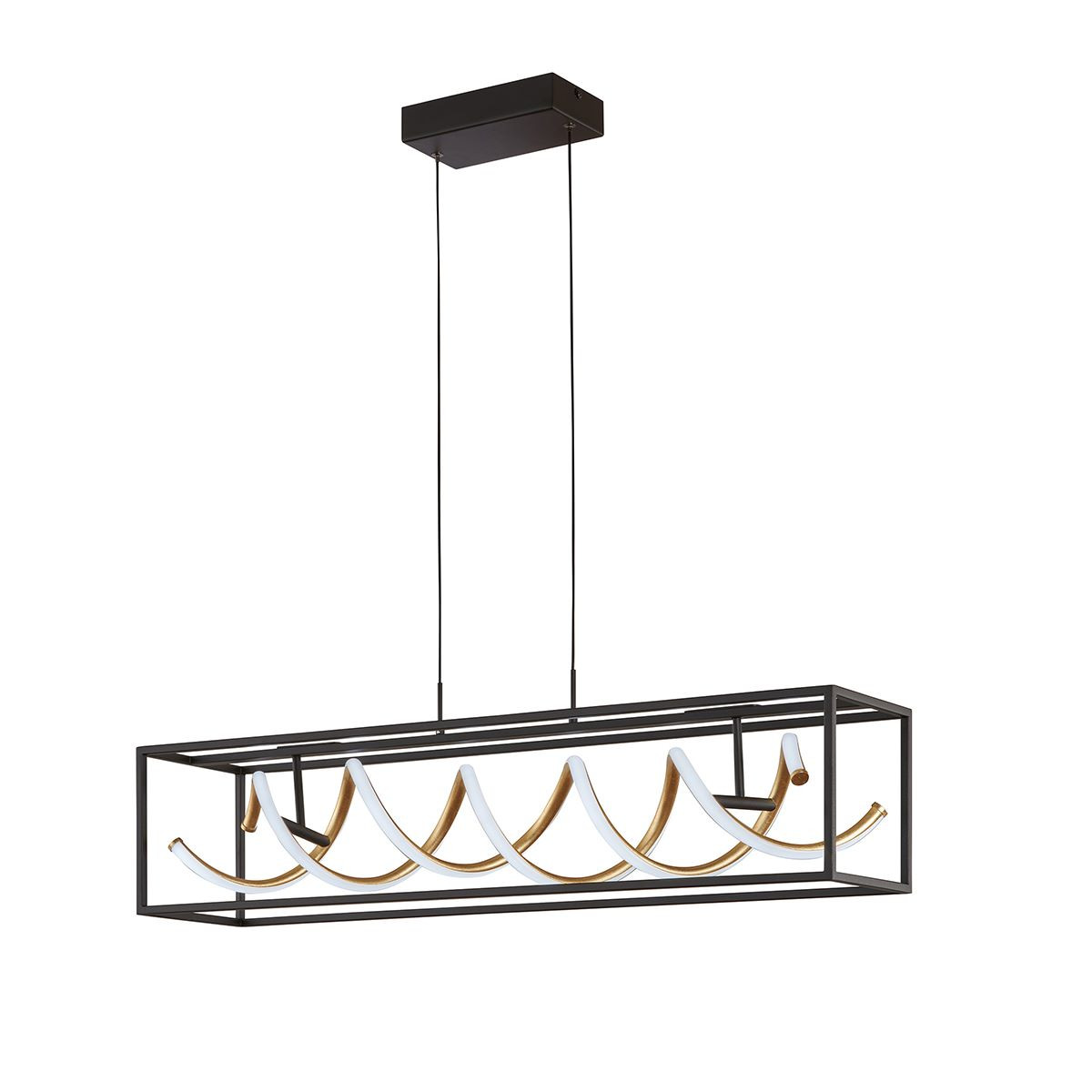 Pendel 42w 5100lm CCT DIM RC zwart goud