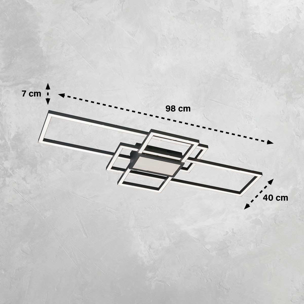 21368 SETH Plafondlamp 35w 6000lm CCT DIM RC zwart
