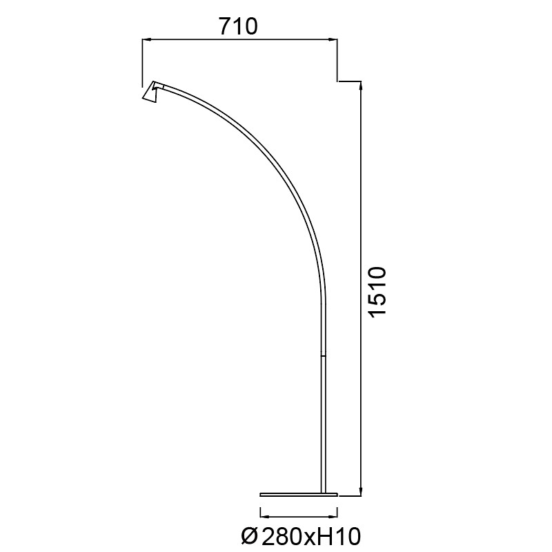 Vloerlamp 5w 450lm 3000k Zwart