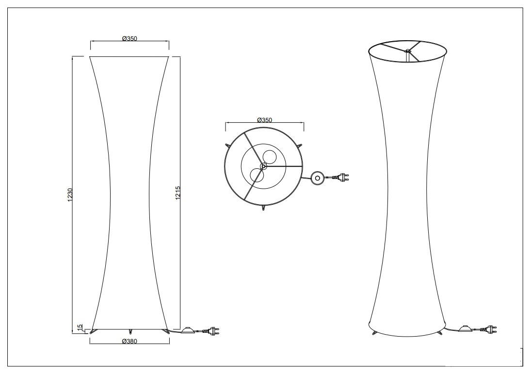R40172001 GRAVIS Vloerlamp 2xE27 wit stof