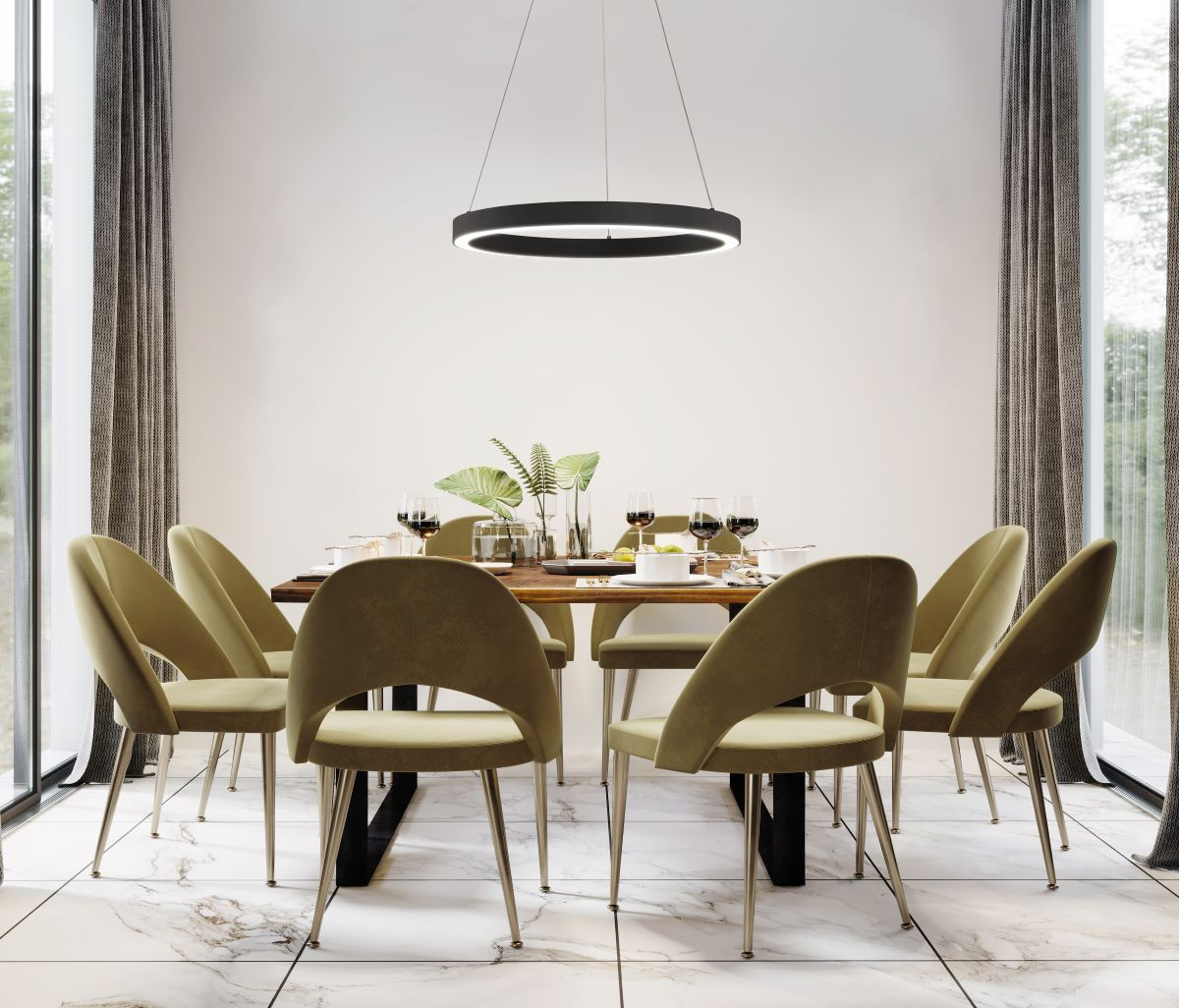 61049 SIRKO Pendel 56w 8000lm CCT DIM Zwart