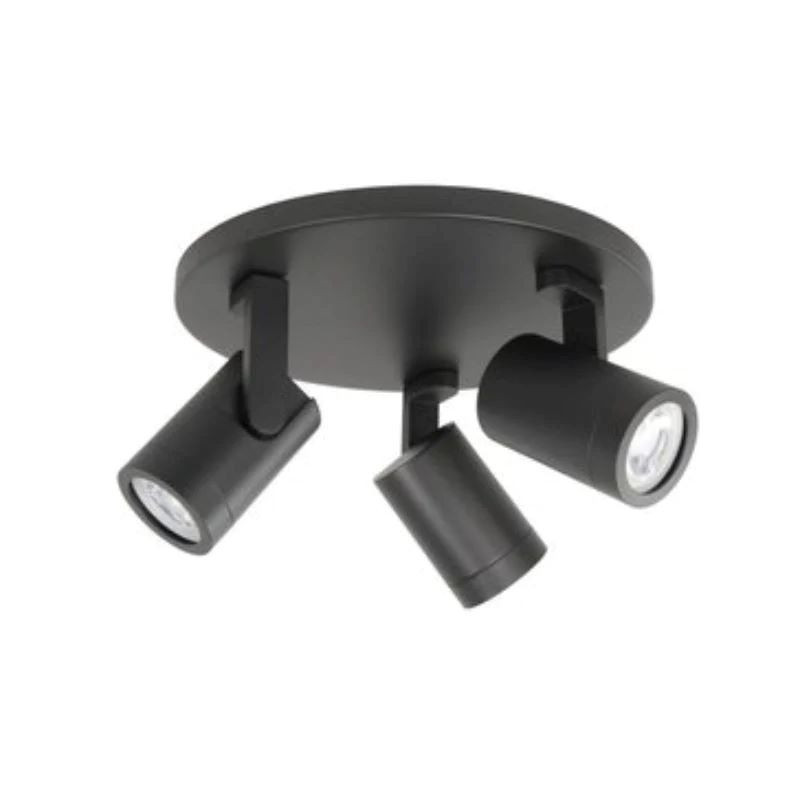 Spot basis rond 3xGU10 Zwart