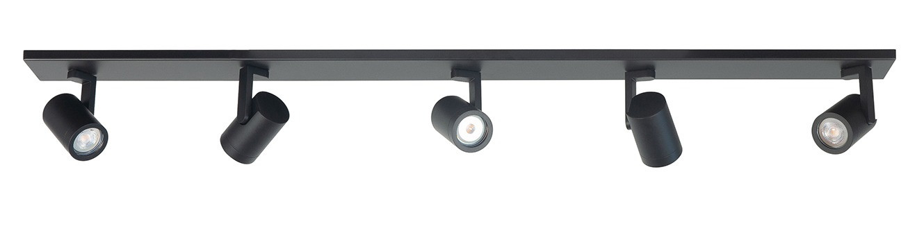 Spot balk 5xGU10 Zwart