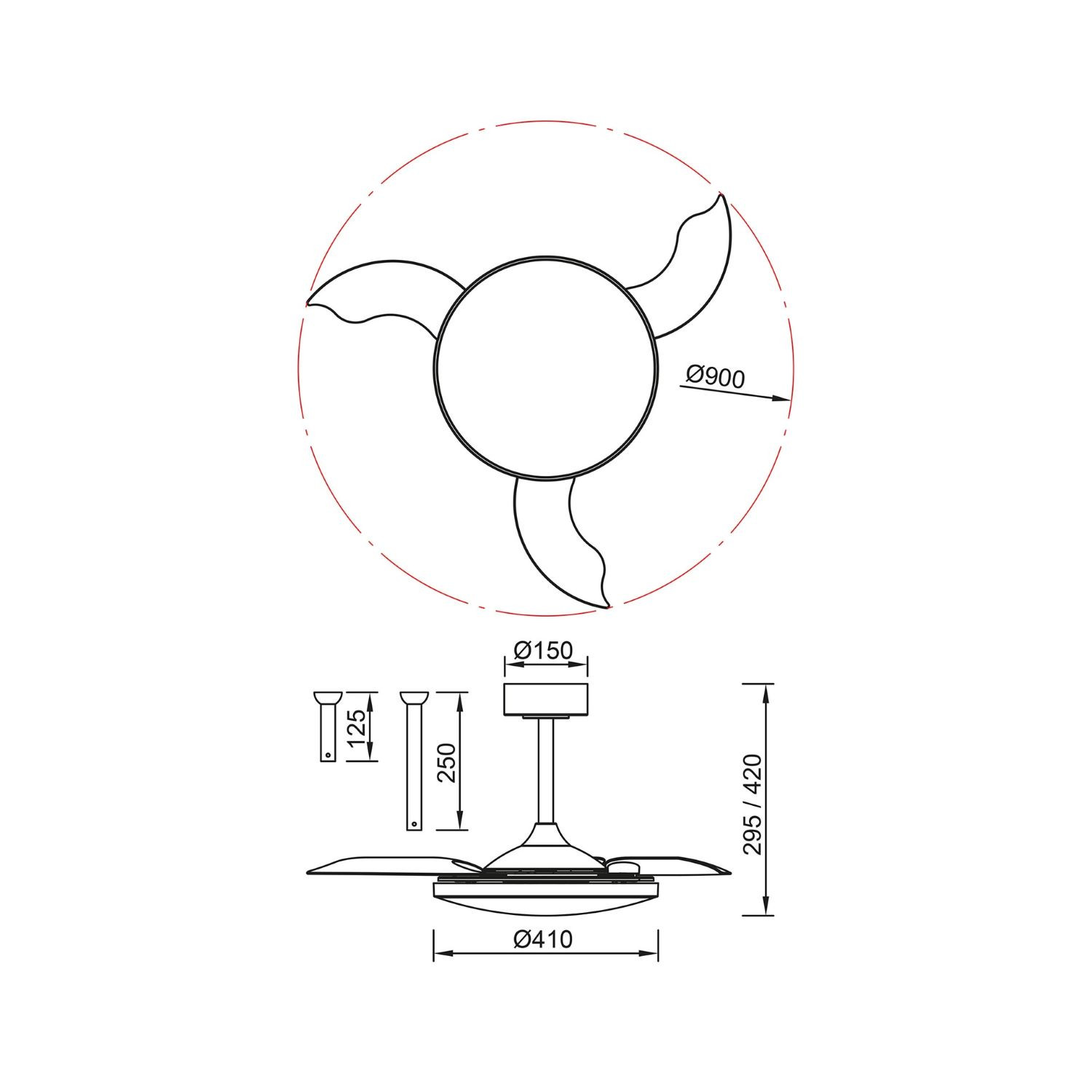 Plafondventilator 45w 5000lm CCT houtlook