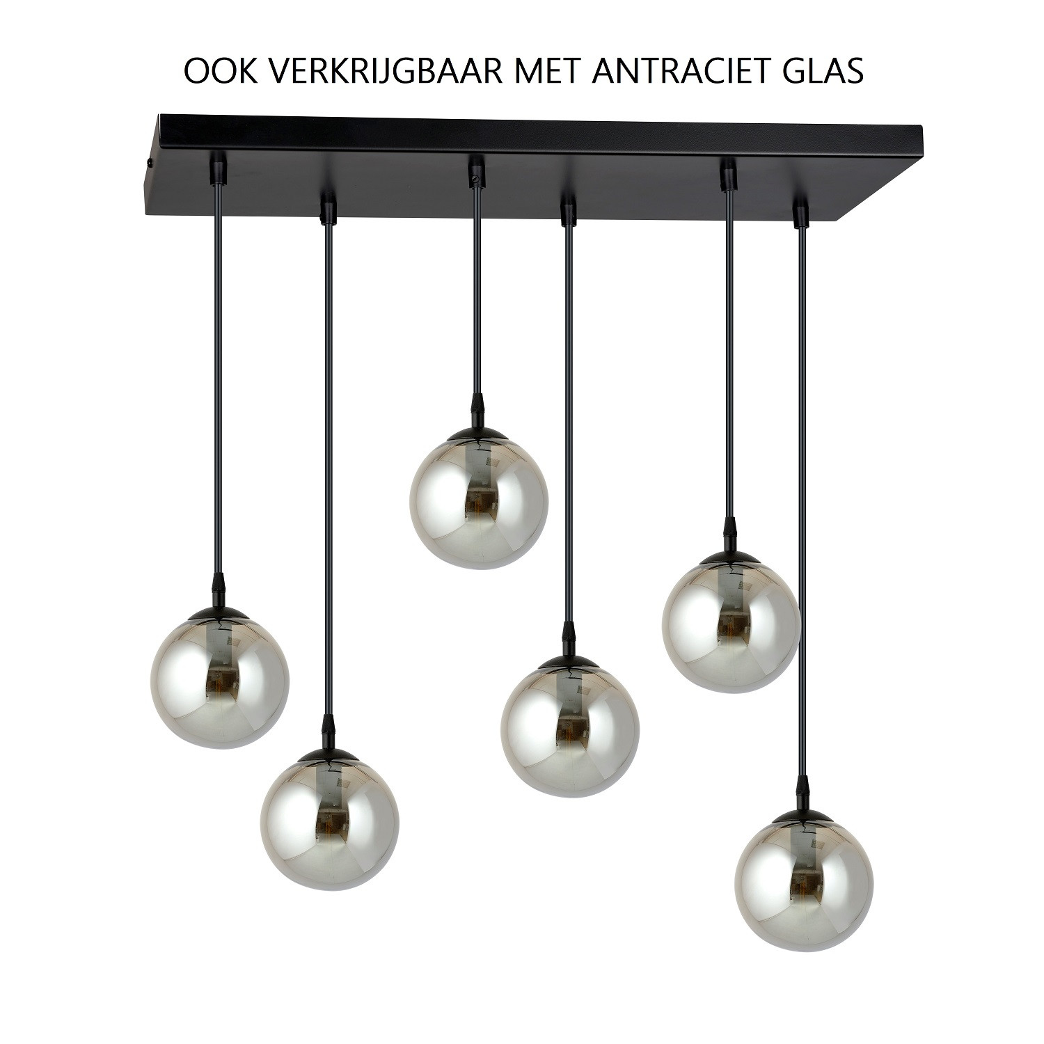 Hanglamp 6xE14 zwart