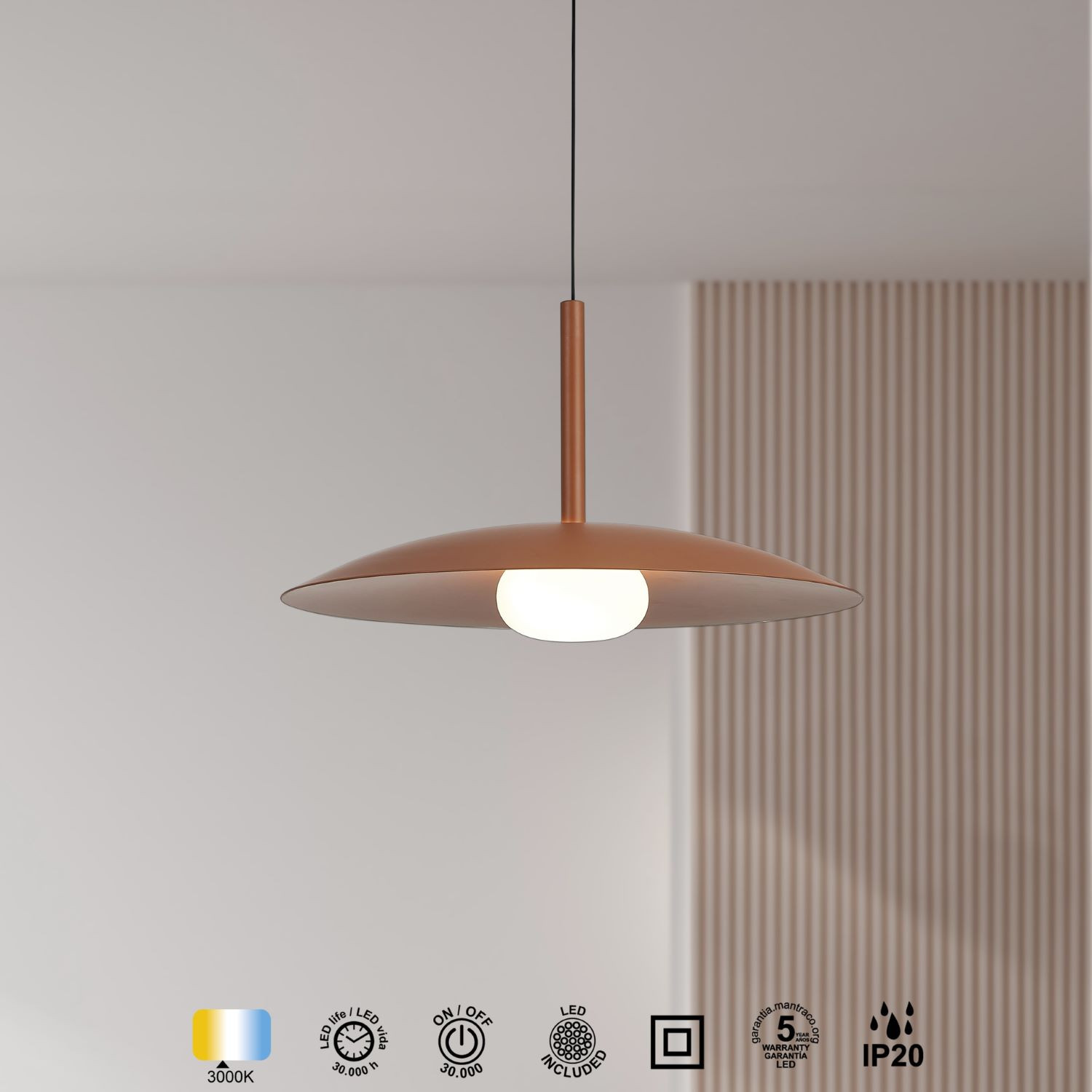 Pendel 12w 1550lm Warm Café