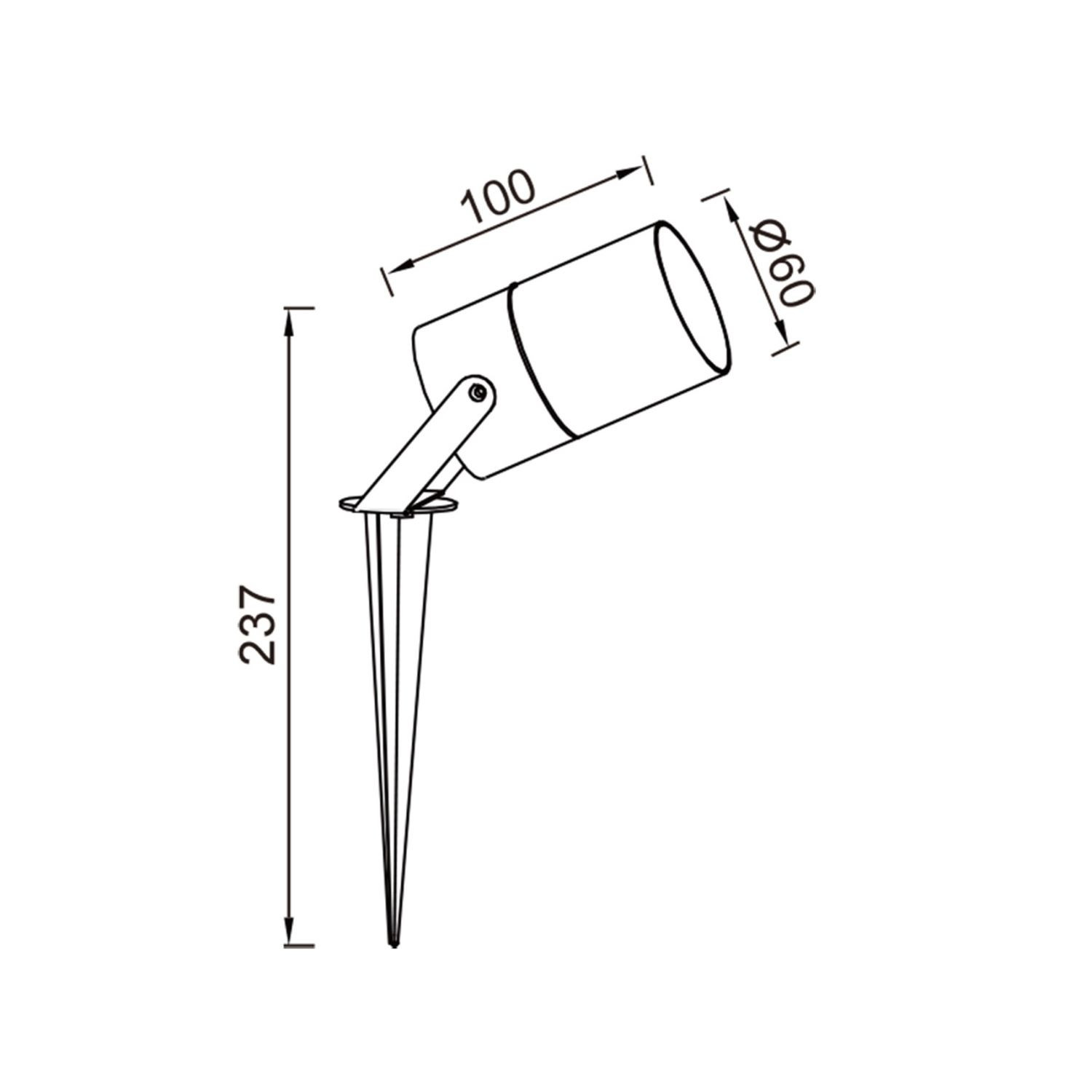 Tuinspot GU10 IP65 Zwart (wand of spies)