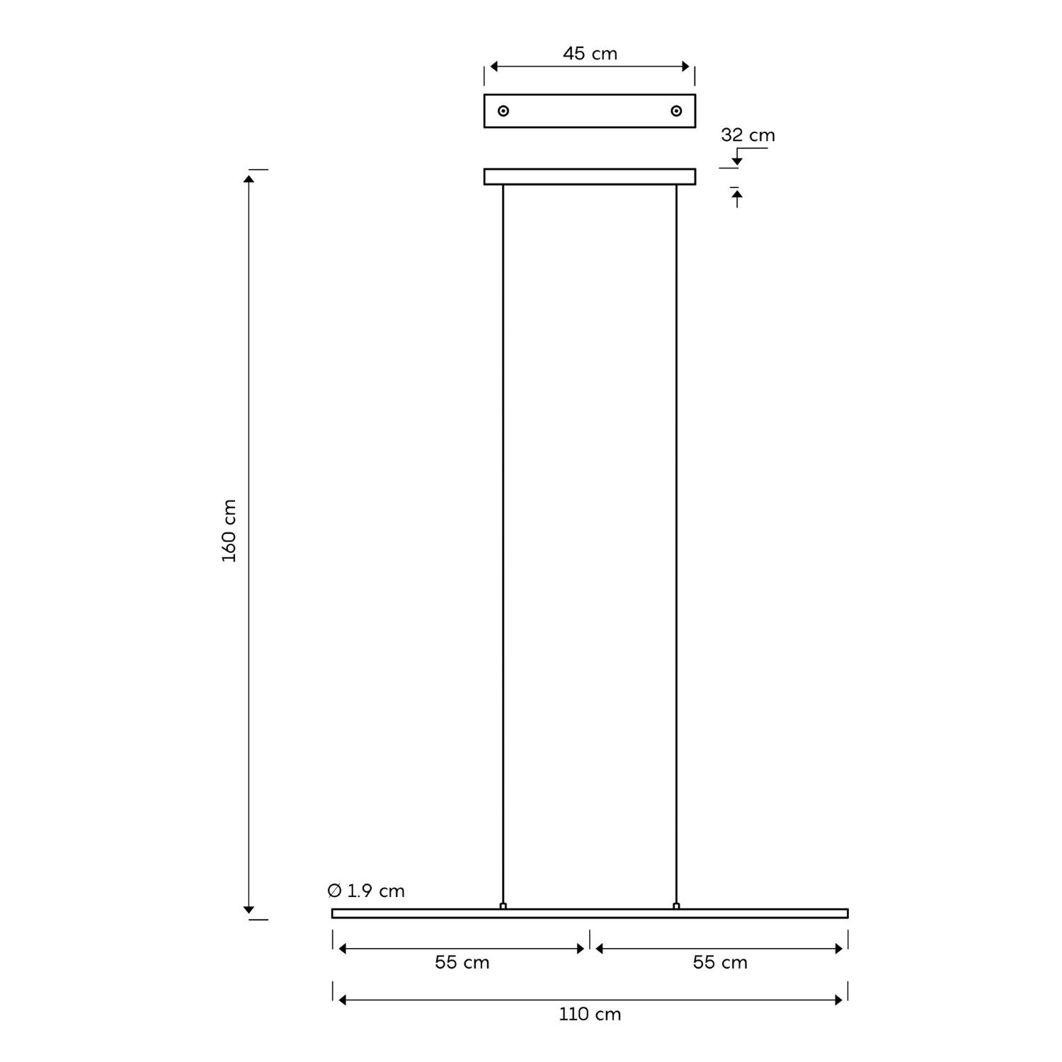 Hanglamp 21w 1475lm 3000k zwart