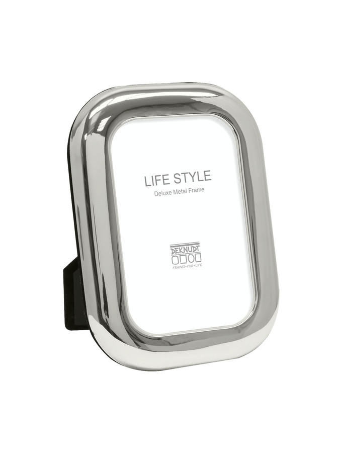 Metalen fotokader met brede rand in glanzende zilverkleur 13x18 cm