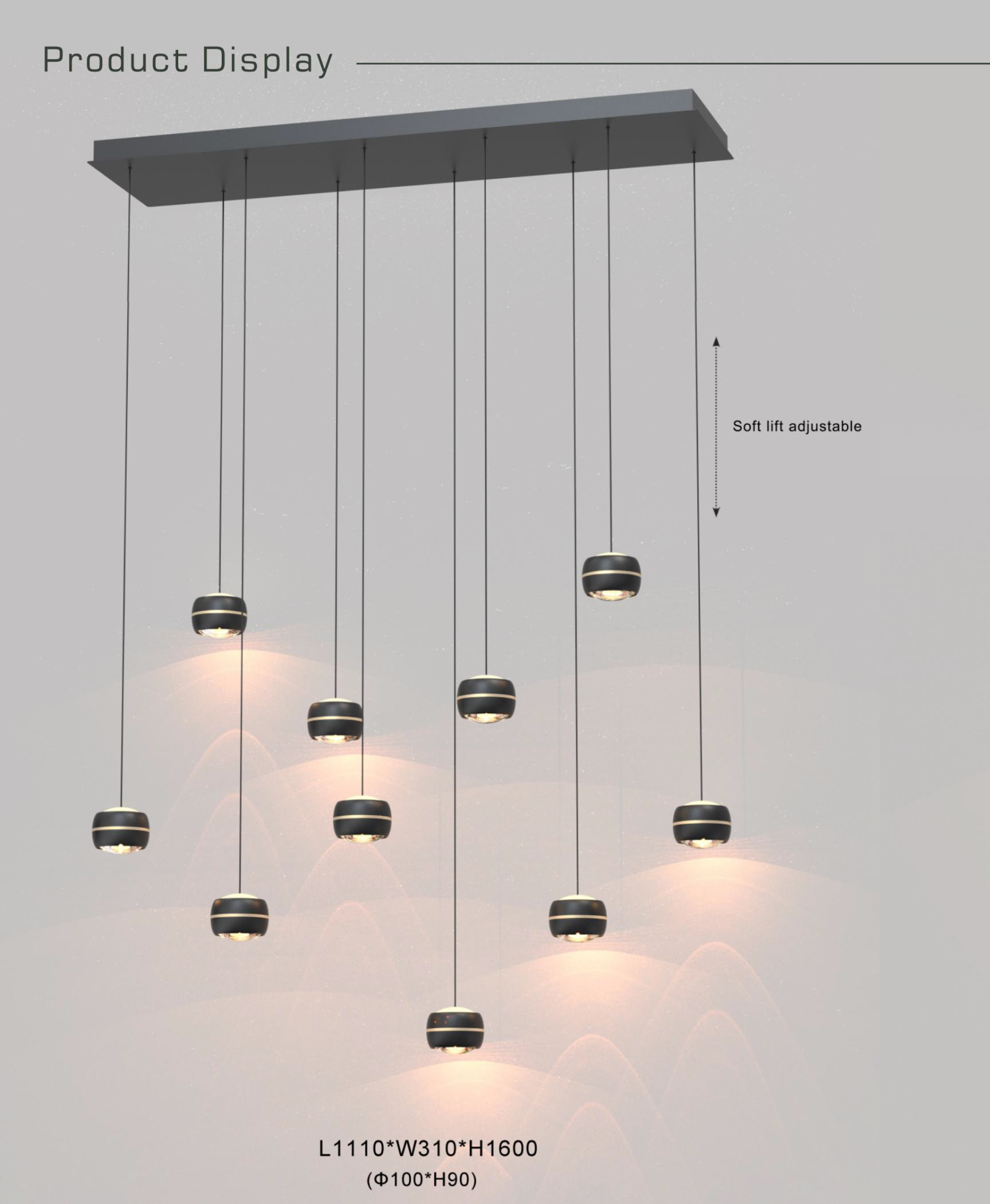 09822-10-30 WISSENT Pendel 10L 56w 6100lm 3000k Zwart