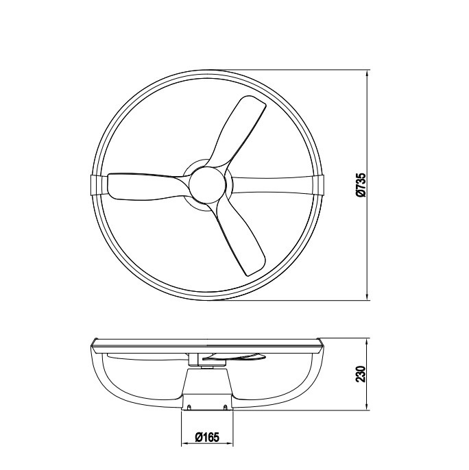 R64262932 STOCKHOLM Plafondventilator 37w 4500lm Zwart