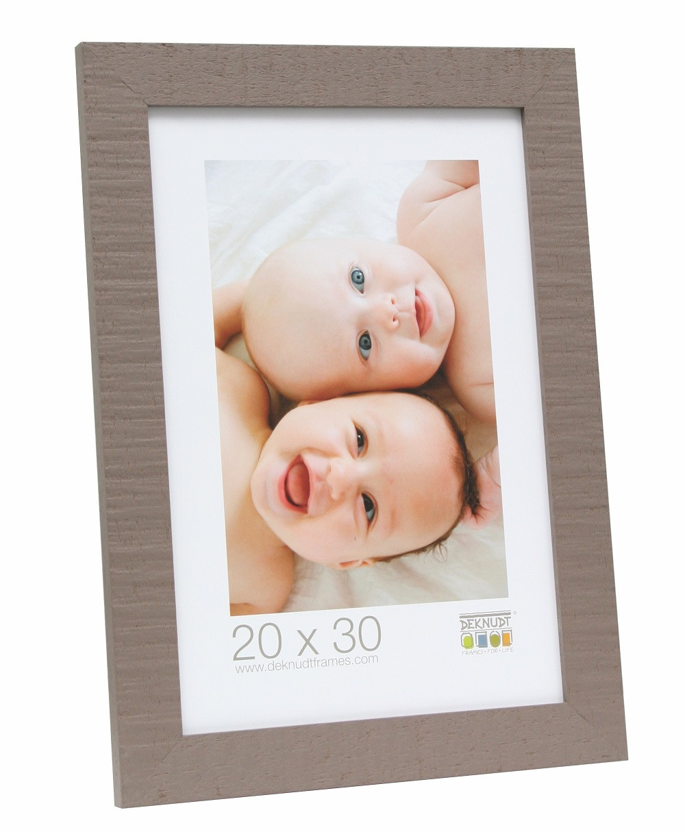 Fotokader taupe, ruw hout