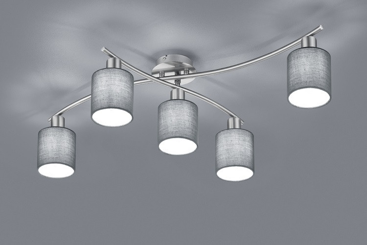 605400511 GARDA Plafondlicht 5xE14 nikkelmat grijs
